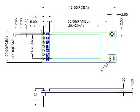 1.29 Inch OLED Module 1.29" 12864 Screen White 128X64 OLED LCD LED Display Module IIC SPI Interface CH1115 for Arduino