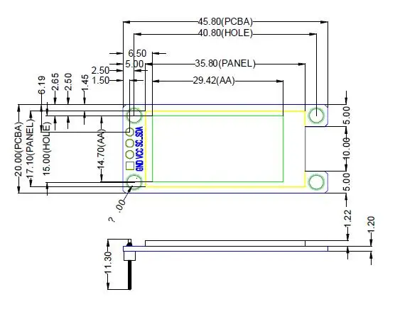 1.29 Inch OLED Module 1.29" 12864 Screen White 128X64 OLED LCD LED Display Module IIC SPI Interface CH1115 for Arduino