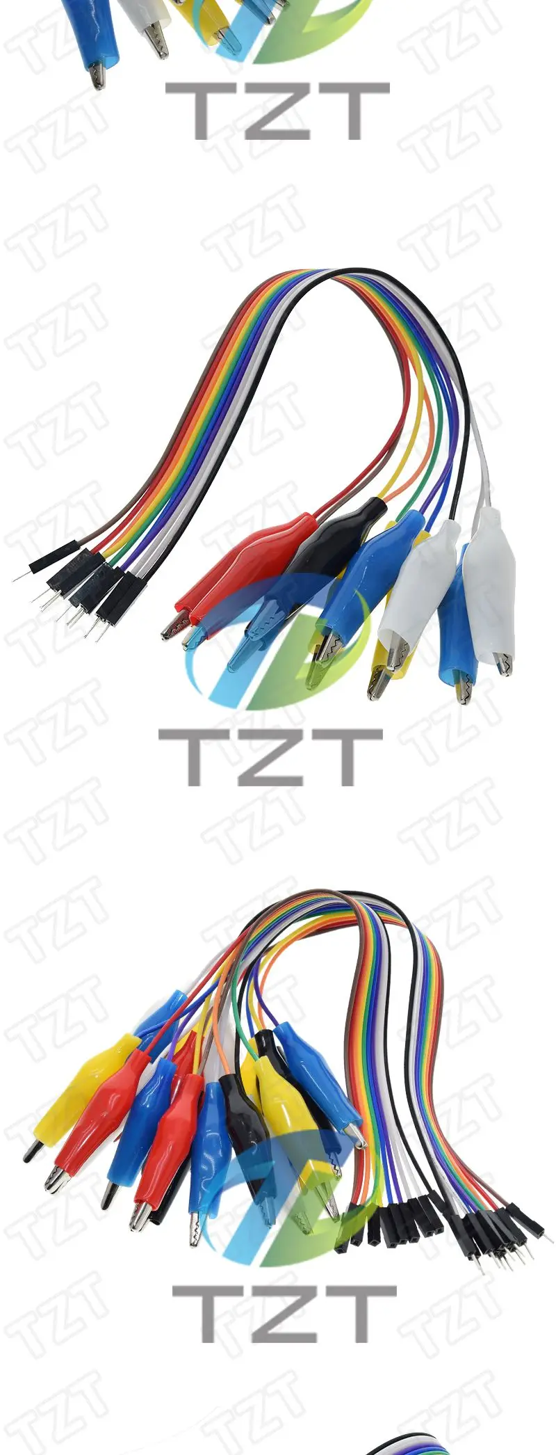 20cm 30cm 10pin Double-end Alligator Clips jump Wire Male Female Crocodile Clip Test Lead Jumper Wire Line Cable DIY Connection