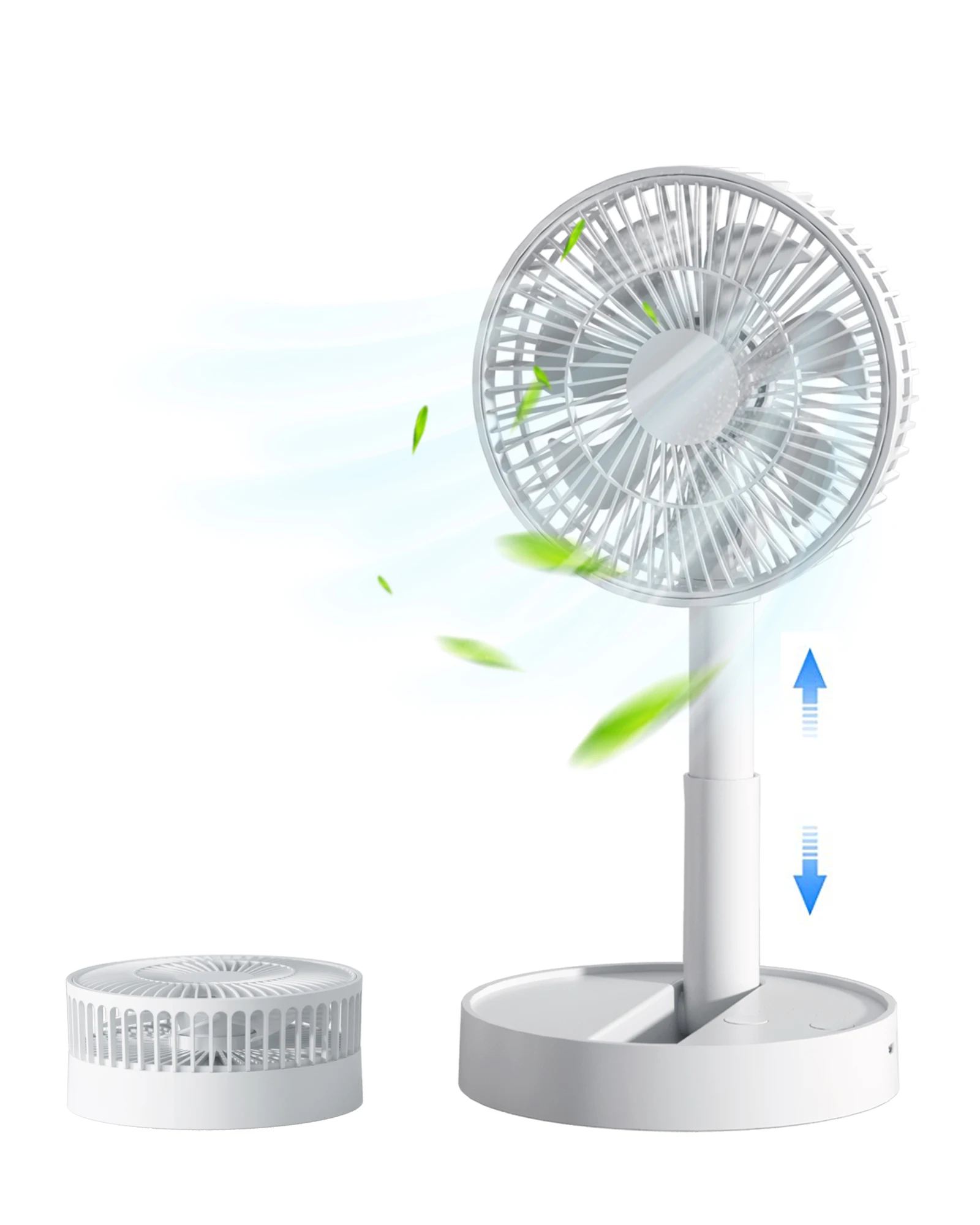 USB Foldable Fan with 4 Speeds & Timing,Battery Operated Mini Fan for Bedroom, Indoor or Outdoor,Table Fan
