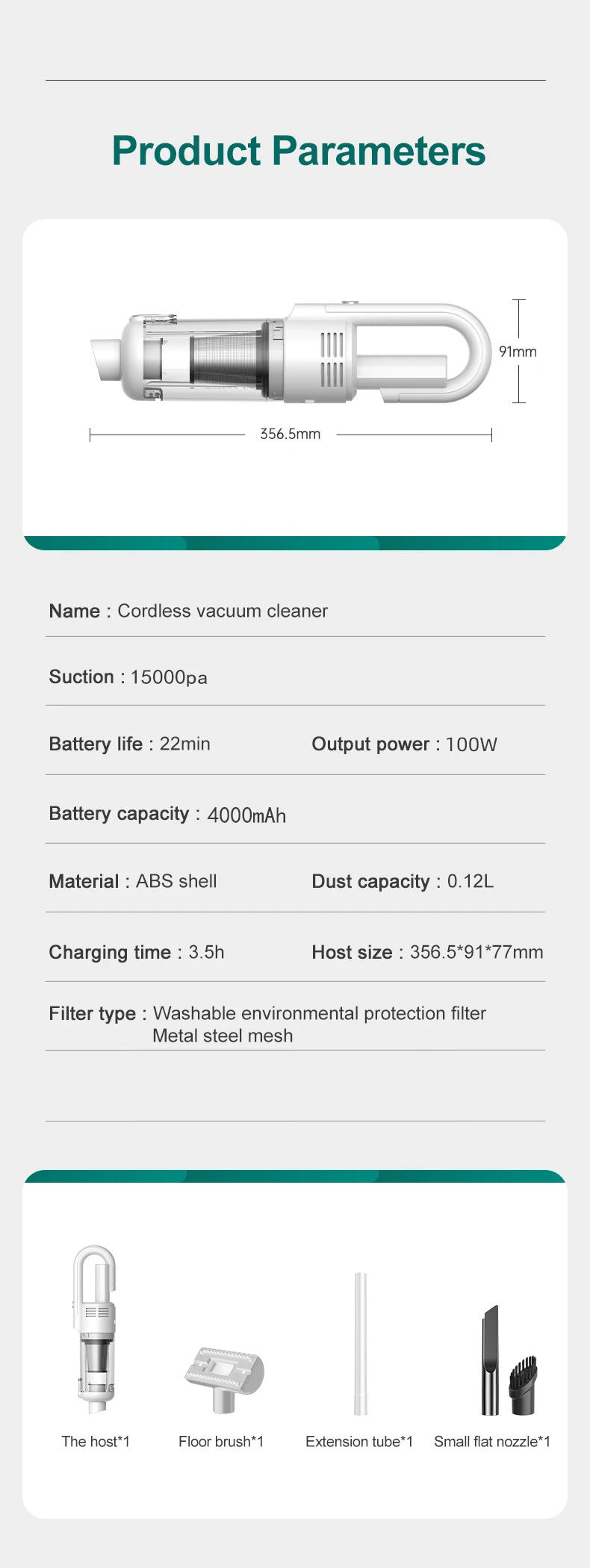 Multifunctional Handheld Vacuum Cleaner Powerful Suction HEPA Filter Wireless Vacuum Cleaner for Car Floor Household