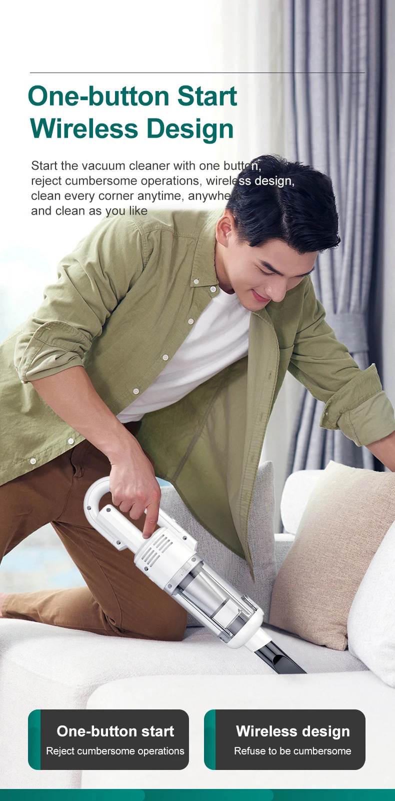 Multifunctional Handheld Vacuum Cleaner Powerful Suction HEPA Filter Wireless Vacuum Cleaner for Car Floor Household