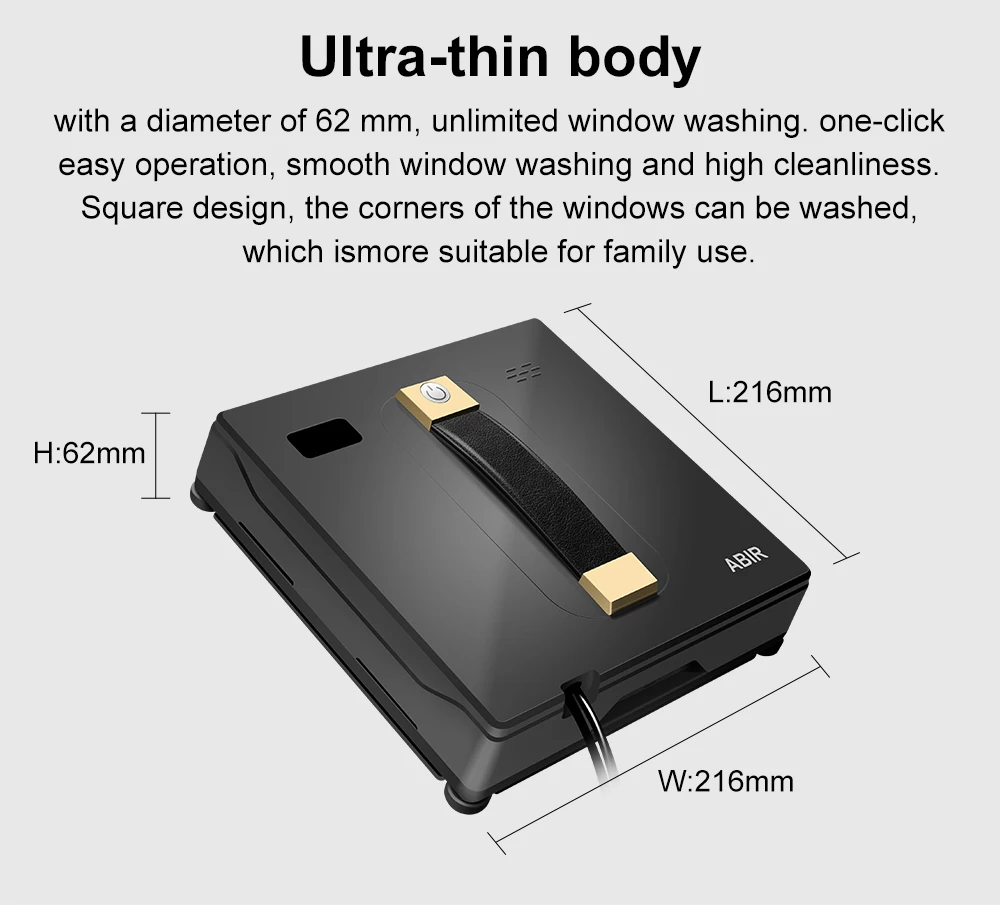 Robot Window Vacuum Cleaner ABIR WD8,Dual Ultrasonic Spray, APP&Remote Control, Smart Home Glass Mop,Auto Wall Cleaning Robot