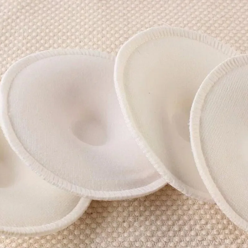 4pcs/bag White Soft Absorbent Cotton Washable Reusable Breastfeeding Breast Nursing Pads Wholesale