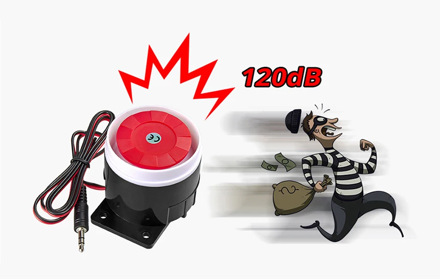 KERUI Mini Wired Siren Horn For Wireless Home Alarm Security System 120 dB Loudly Siren
