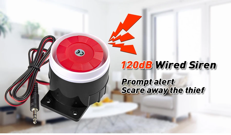 KERUI Mini Wired Siren Horn For Wireless Home Alarm Security System 120 dB Loudly Siren