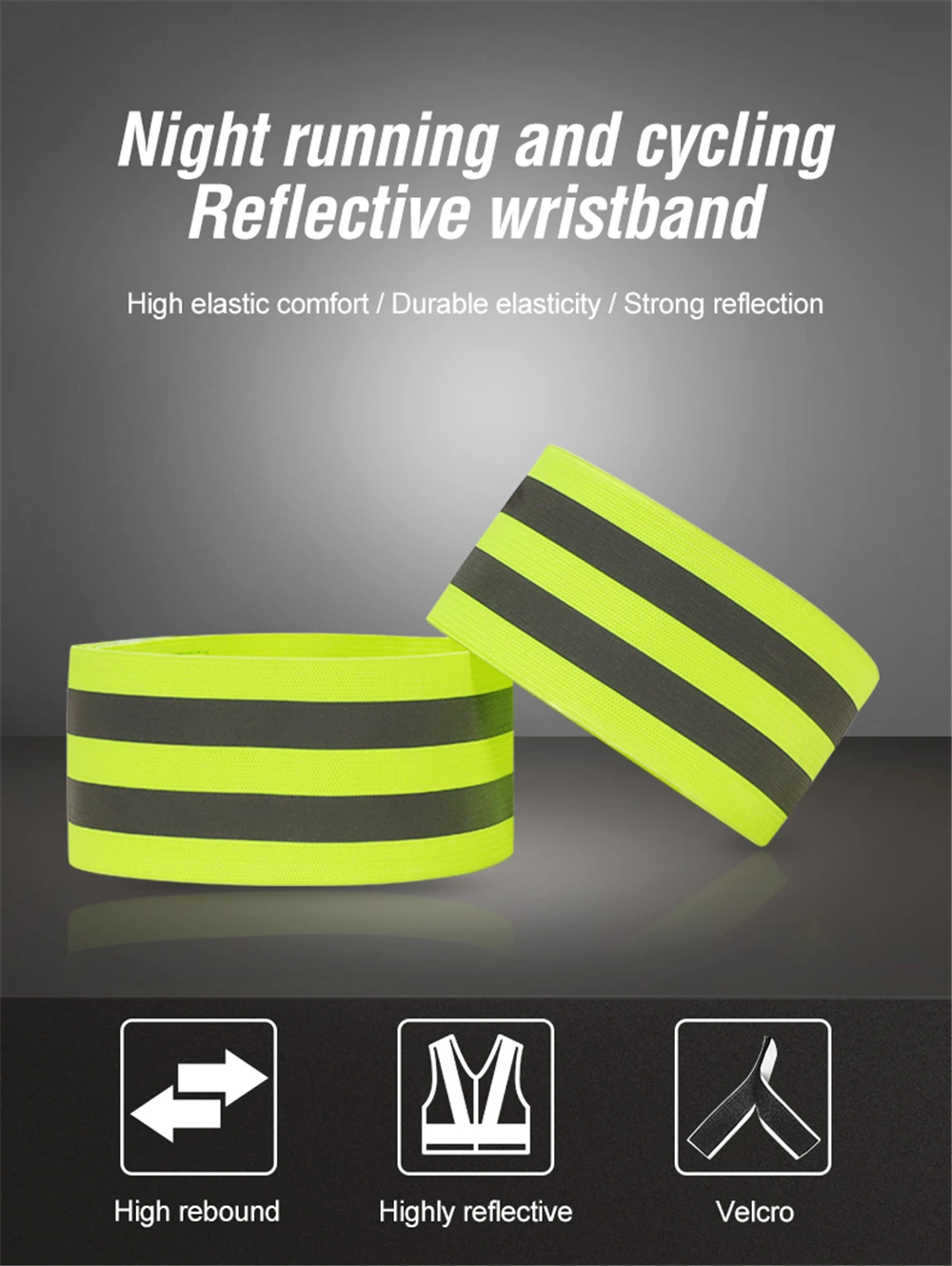 Reflective Bands For Wrist Arm Ankle Leg High Visibility Reflect Straps For Night Walking Cycling Running Safety Reflector Tape