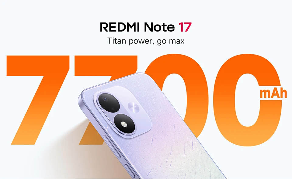Global Version Xiaomi Redmi Note 17 4G Smartphone 128GB / 256GB ROM 50MP 6.99" FHD+ AMOLED Display Snapdragon® 6s 4G Gen  2
