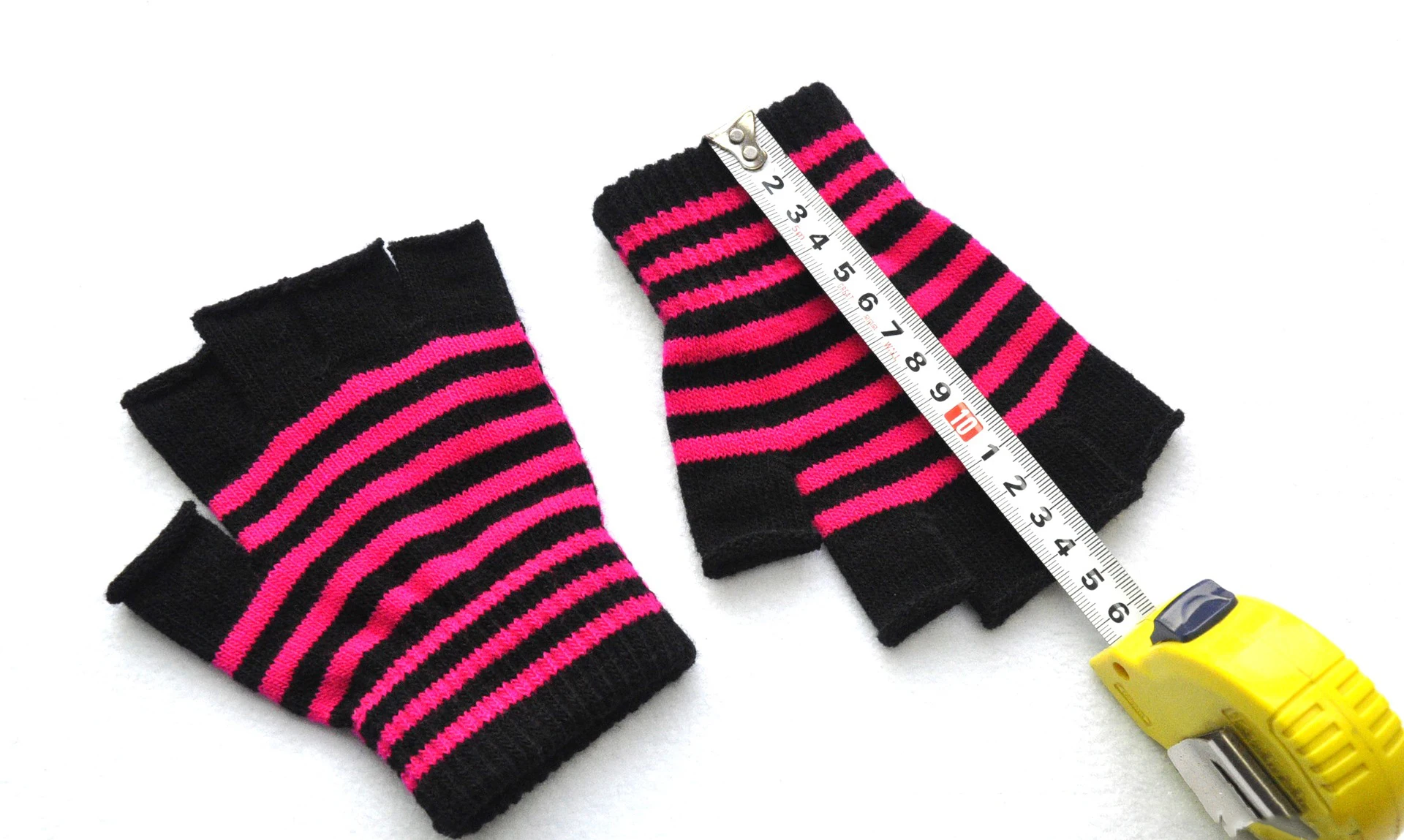 Autumn Winter New Half Finger Striped Warm Gloves For Men Women Students Knitted Mittens Outdoor Knitting Cycling Writing Gloves
