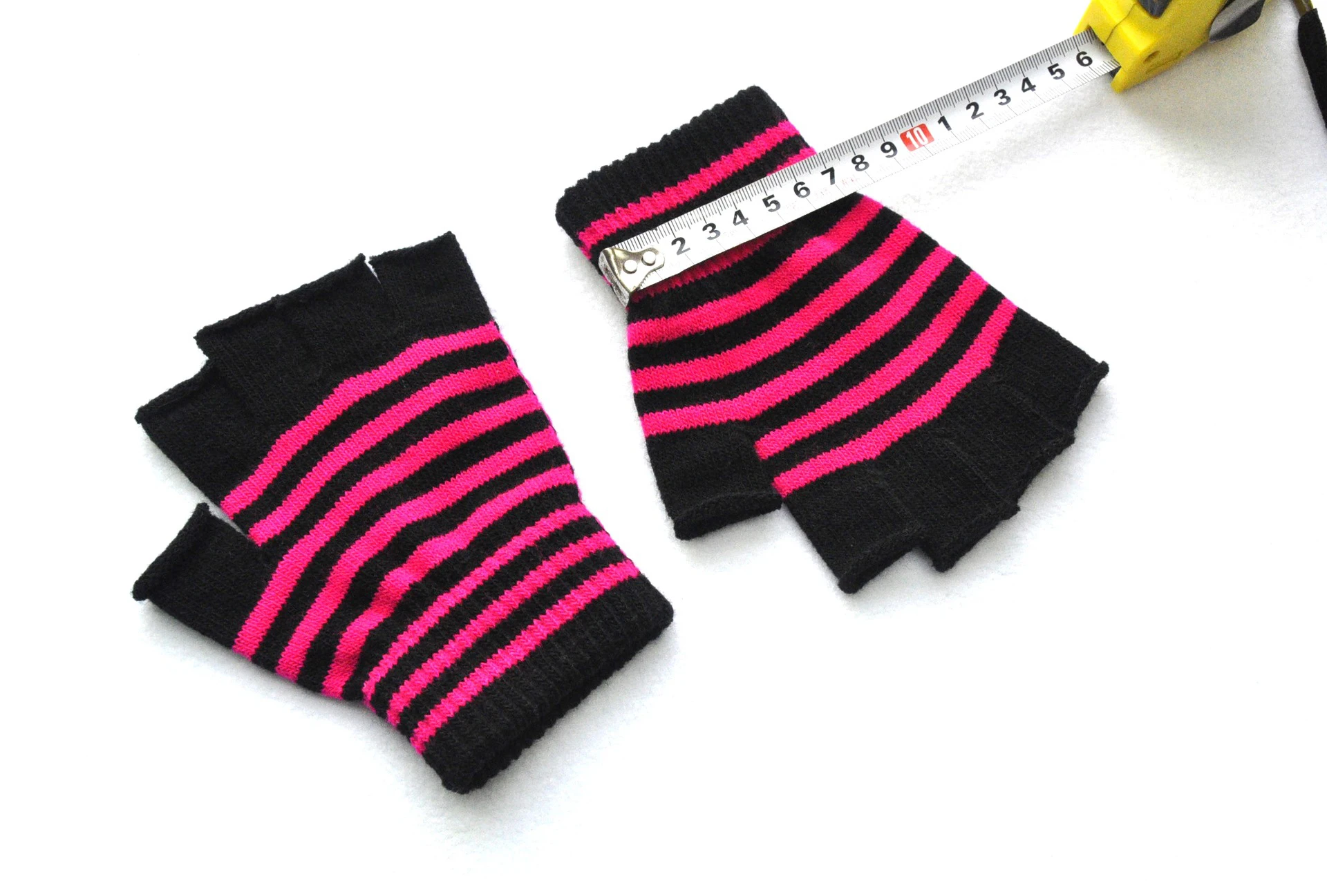 Autumn Winter New Half Finger Striped Warm Gloves For Men Women Students Knitted Mittens Outdoor Knitting Cycling Writing Gloves