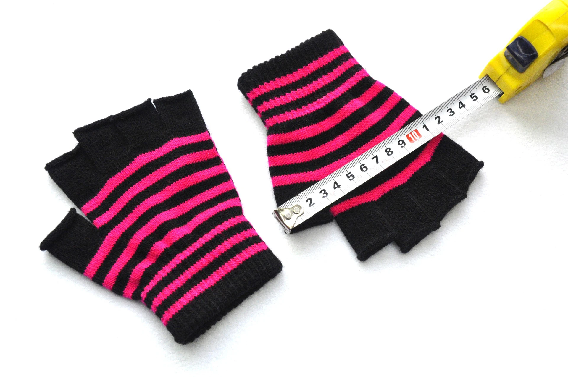 Autumn Winter New Half Finger Striped Warm Gloves For Men Women Students Knitted Mittens Outdoor Knitting Cycling Writing Gloves
