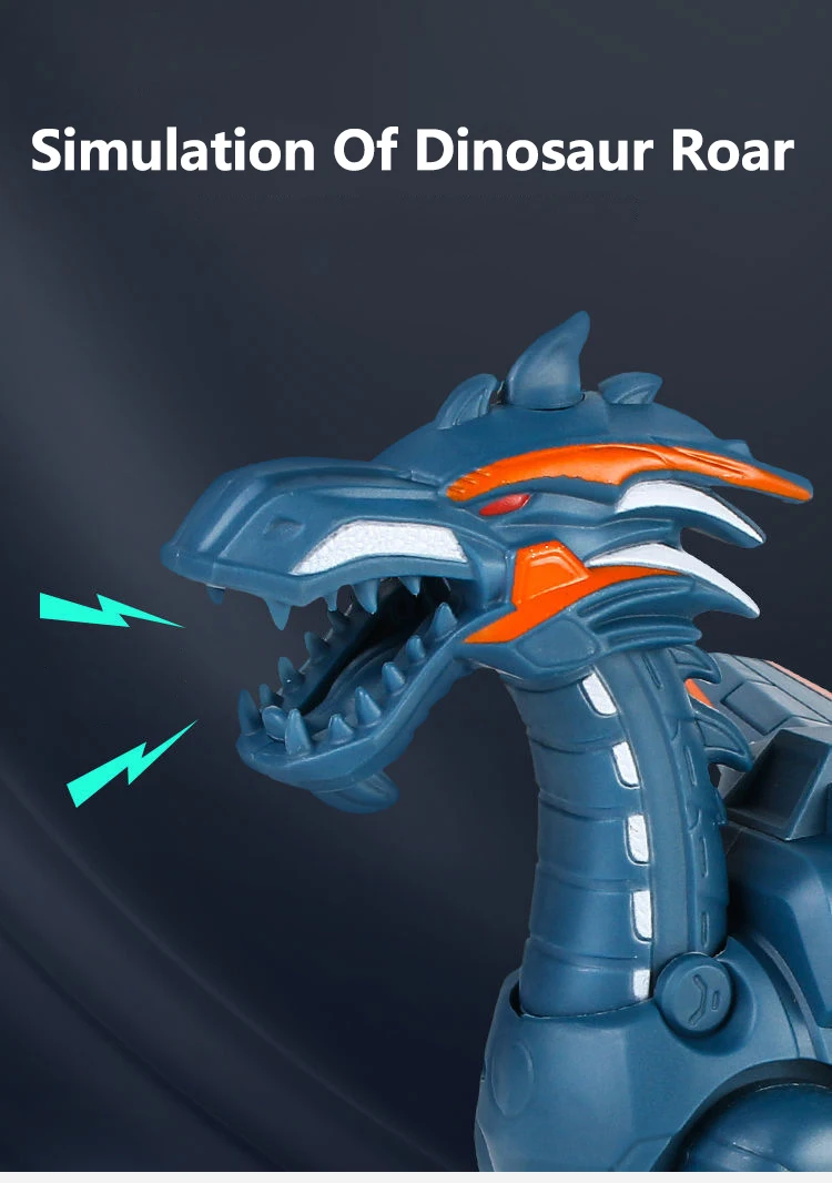 Simulation Fire Mechanical Dinoasur Water Spray Cool Light Electric Children Entertainment Puzzle Model Game Toys for Boys Gifts