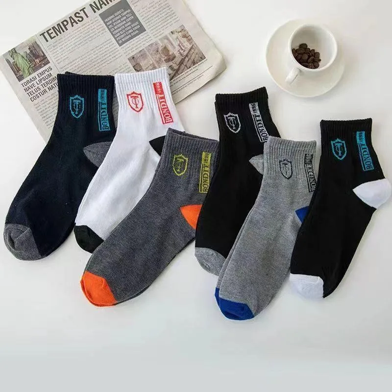 5 pairs of breathable cotton sports socks men's bamboo fiber spring, summer and autumn men's socks sweat deodorant business sock
