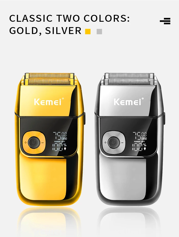 Kemei 2 in 1 Electric Shaver Men Electric Razor Rechargeable Beard Shaver Floating Hair Trimmer Face Care Beard Shaving Machine
