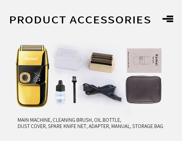 Kemei 2 in 1 Electric Shaver Men Electric Razor Rechargeable Beard Shaver Floating Hair Trimmer Face Care Beard Shaving Machine