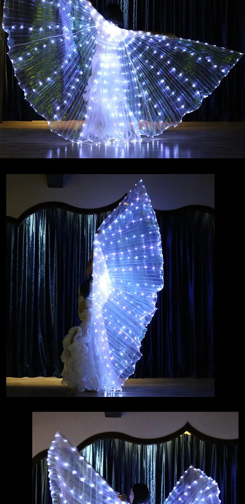 Ruoru Alas Angle LED Wings Adult Children Costume Cape Circus Led Light Luminous Costumes Party Show Led Isis Wings Dancewear