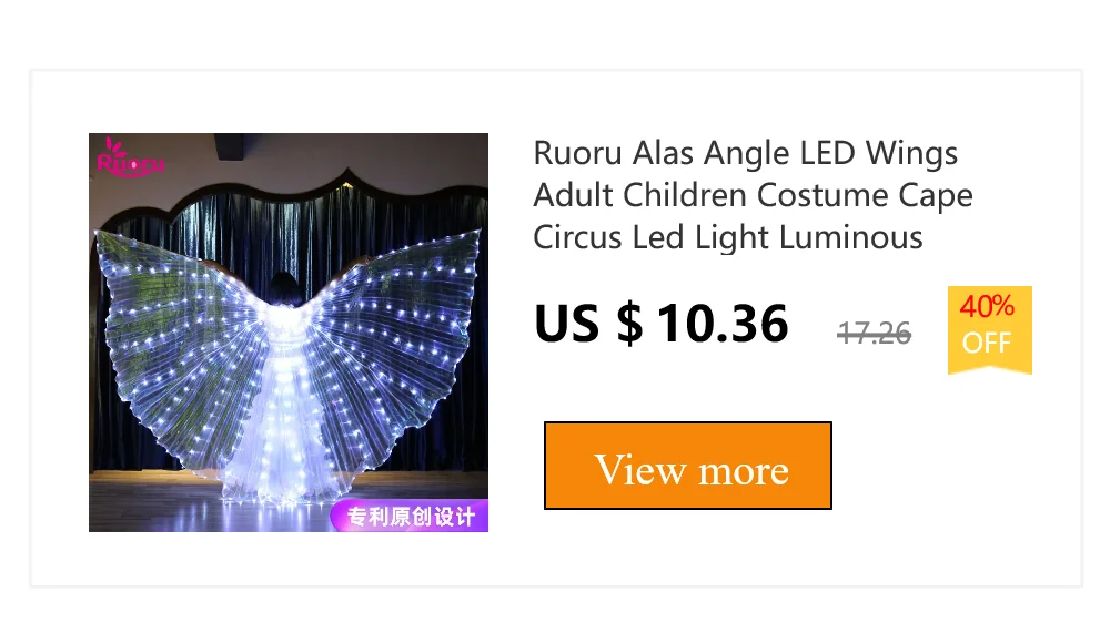 Ruoru Alas Angle LED Wings Adult Children Costume Cape Circus Led Light Luminous Costumes Party Show Led Isis Wings Dancewear