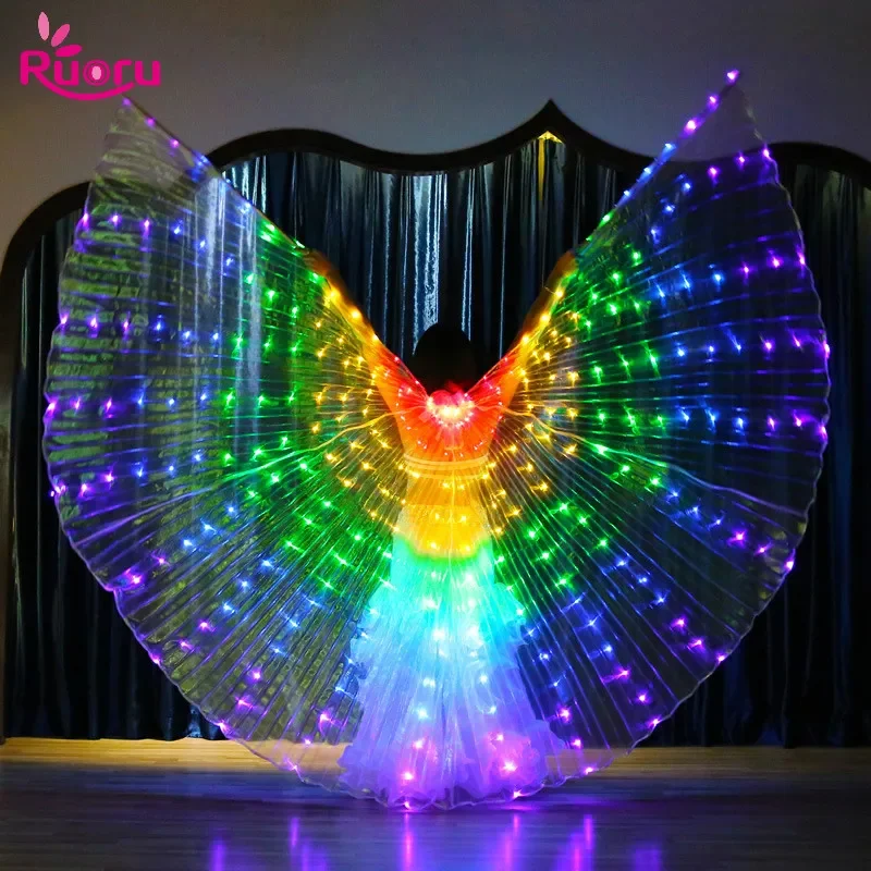 Ruoru Alas Angle LED Wings Adult Children Costume Cape Circus Led Light Luminous Costumes Party Show Led Isis Wings Dancewear