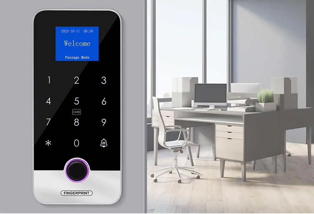 Bluetooth Tuya APP Smart Fingerprint RFID Access Control Keypad Touch IP65 Waterproof 13.56MHz Door Opener Keyless Lock System