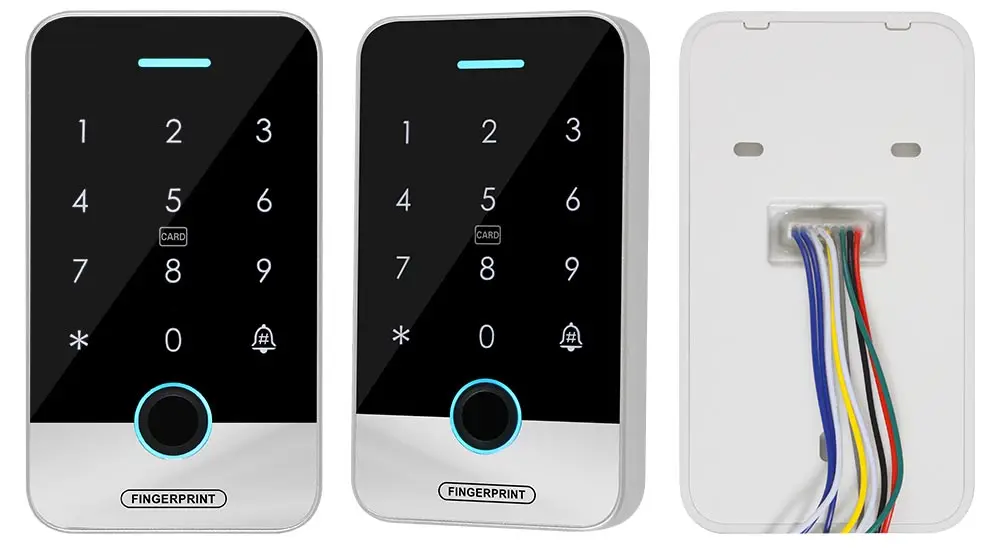 Bluetooth Tuya APP Smart Fingerprint RFID Access Control Keypad Touch IP65 Waterproof 13.56MHz Door Opener Keyless Lock System