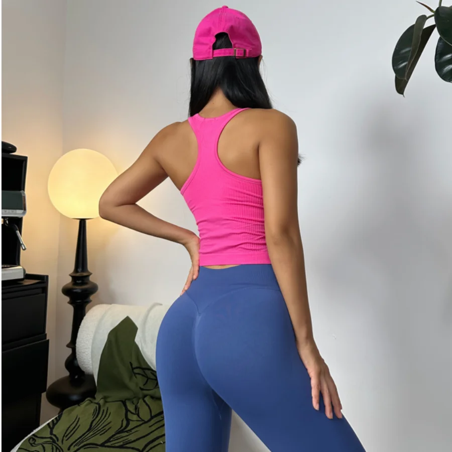 Sports Short Vest Sleeveless, Breathable, Sweat-Absorbent, Wearing Running and Fitness Training Yoga Clothes.