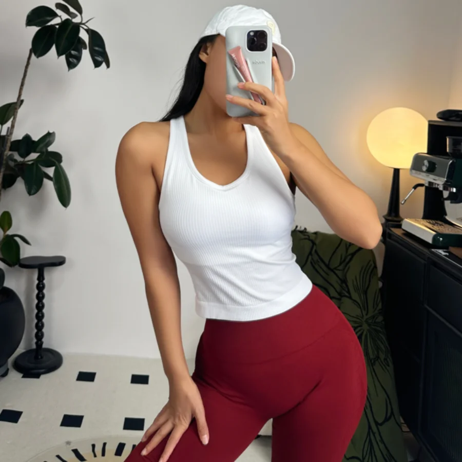 Sports Short Vest Sleeveless, Breathable, Sweat-Absorbent, Wearing Running and Fitness Training Yoga Clothes.