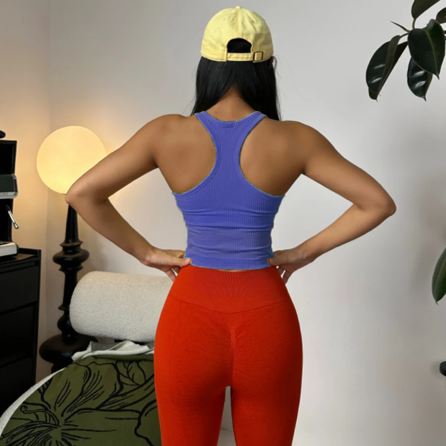Sports Short Vest Sleeveless, Breathable, Sweat-Absorbent, Wearing Running and Fitness Training Yoga Clothes.