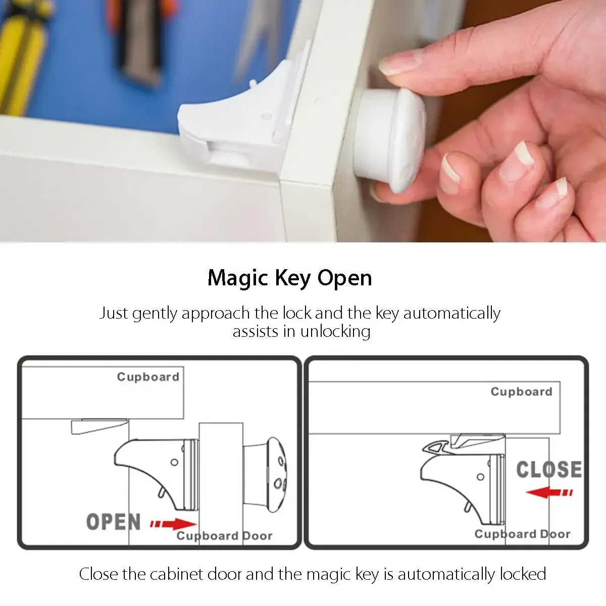 Magnetic Child Lock Children Protection Baby Safety Lock Drawer Latch Cabinet Door Lock Limiter Children Security Locks