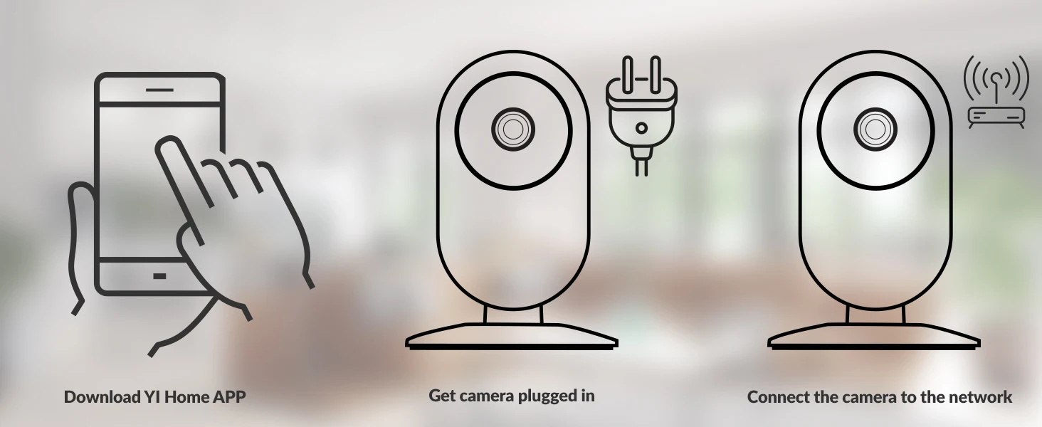 YI Pro 3pc Kits 2K Home Camera Wi-Fi IP Security Surveillance Smart System with Night Vision Baby Monitor on iOS, Android App