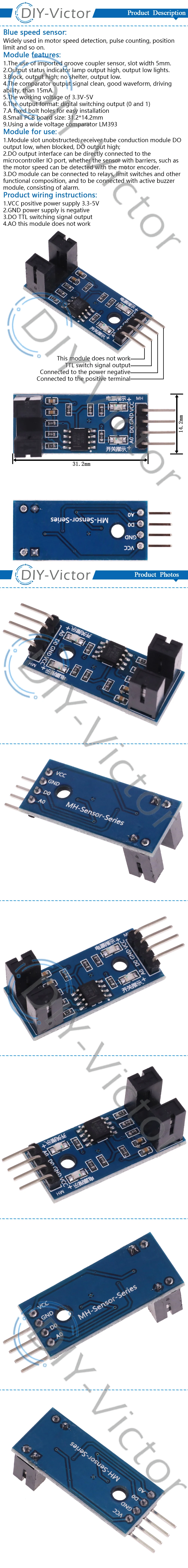 Slot Type IR Optocoupler Speed Sensor Module 3.3V-5V Counter Module 51 AVR PIC 3.3V-5V Diy Kit Optical Speed Measuring Module