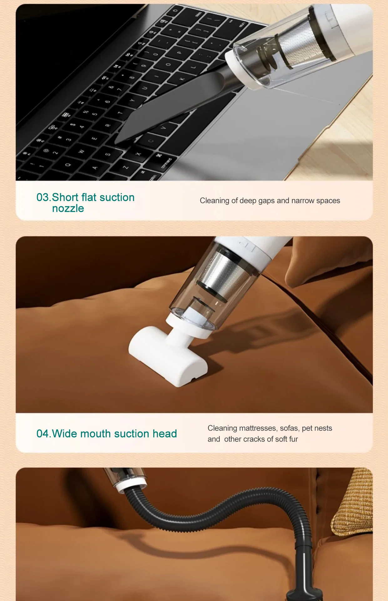 15000pa Multifunctional Handheld Vacuum Cleaner Powerful Suction HEPA Filter Wireless Vacuum Cleaner for Floor Household