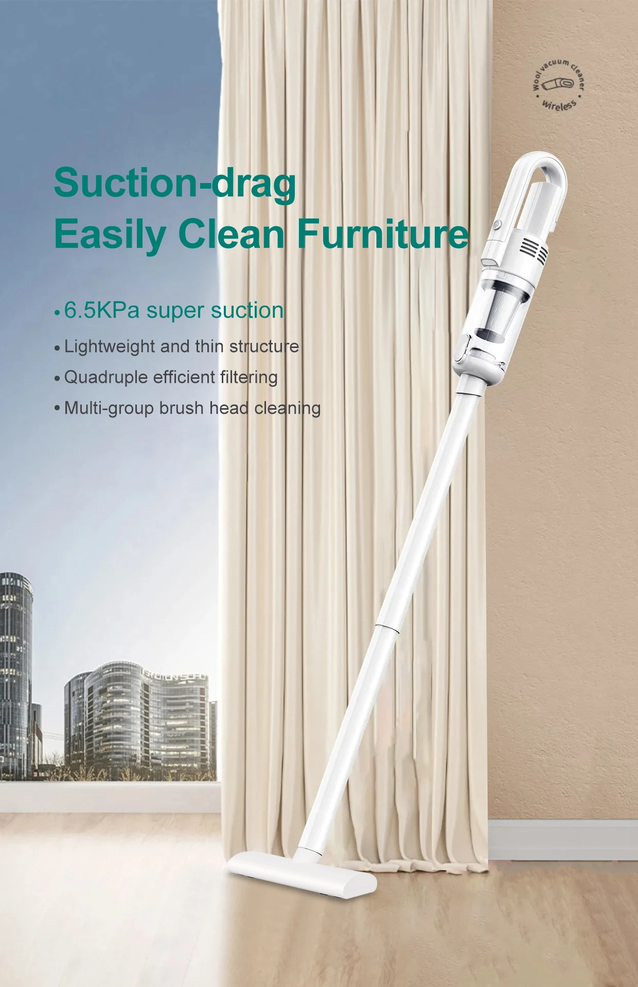 15000pa Multifunctional Handheld Vacuum Cleaner Powerful Suction HEPA Filter Wireless Vacuum Cleaner for Floor Household
