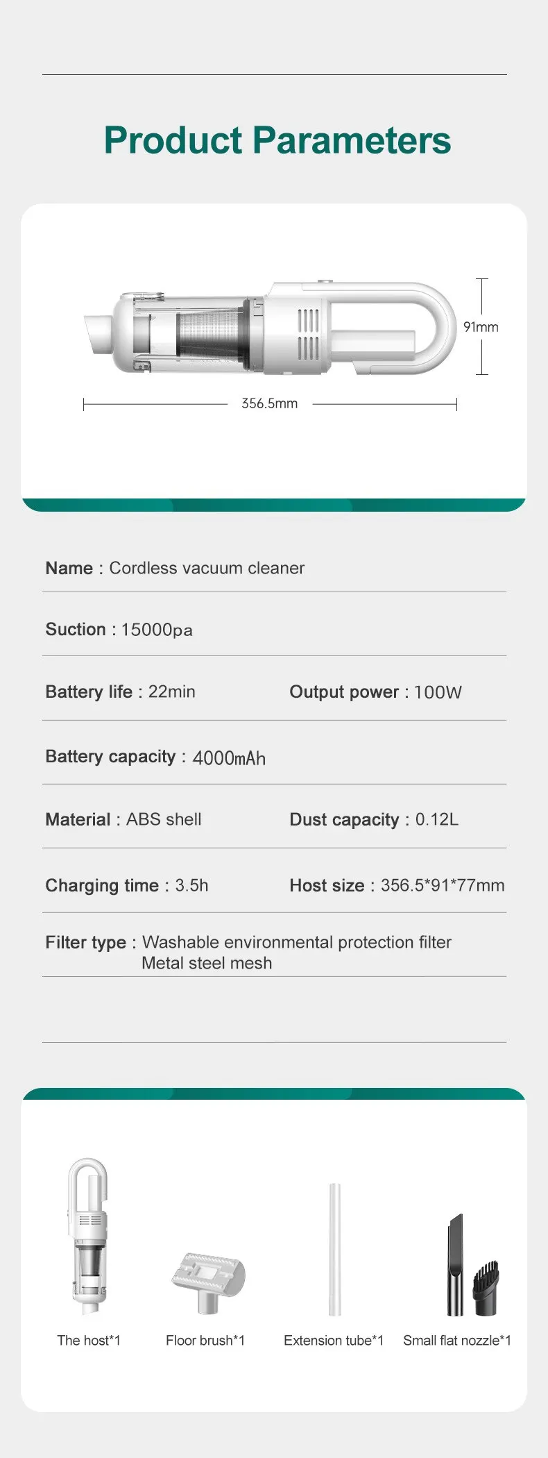 15000pa Multifunctional Handheld Vacuum Cleaner Powerful Suction HEPA Filter Wireless Vacuum Cleaner for Floor Household