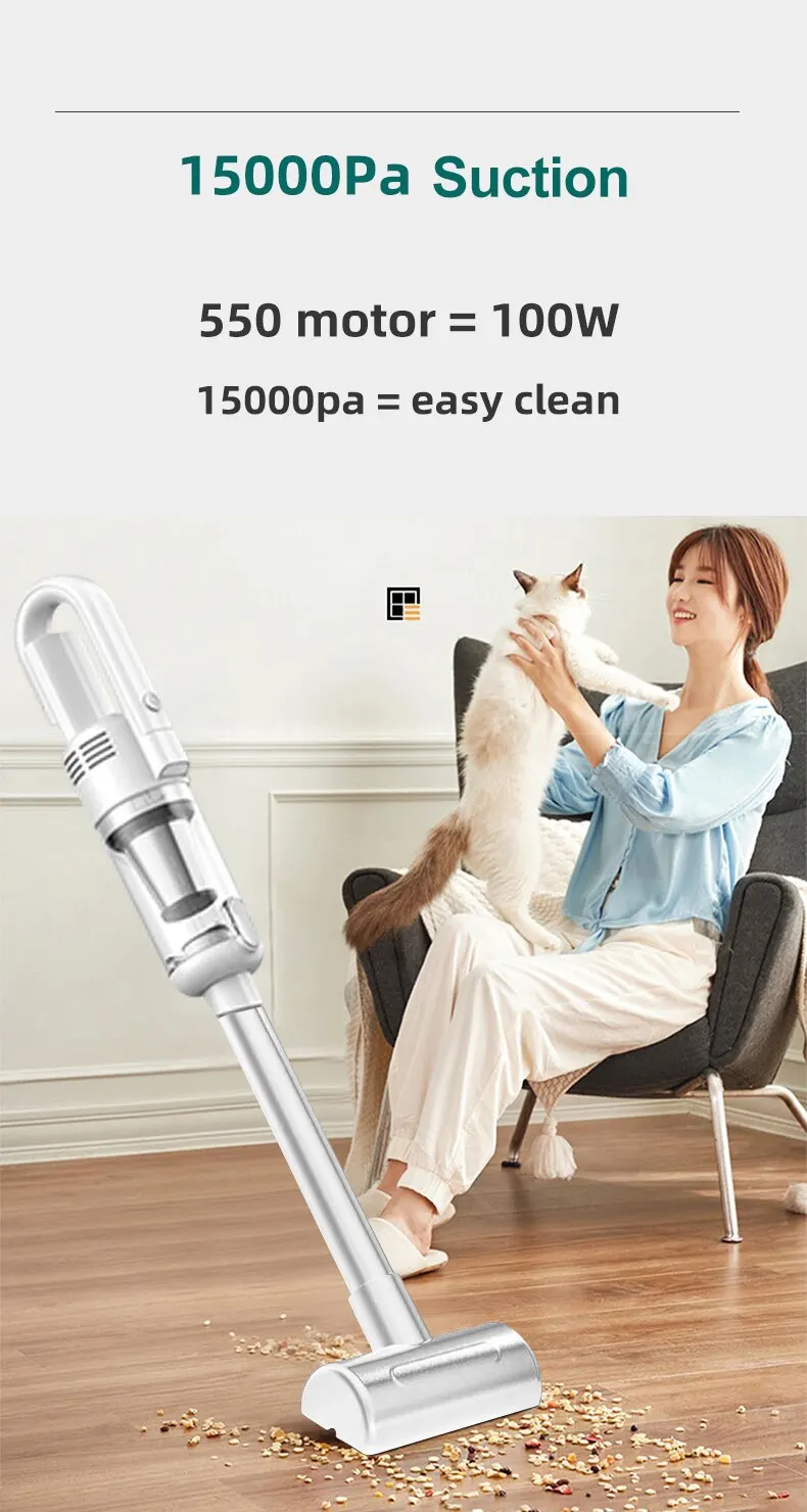 15000pa Multifunctional Handheld Vacuum Cleaner Powerful Suction HEPA Filter Wireless Vacuum Cleaner for Floor Household
