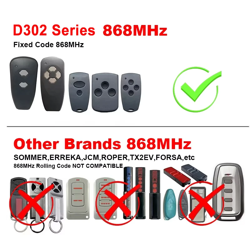Pilot 868 D302/D304 868mhz Gate Remote Control Digital 302 382 384 313 Garage Door Opener Hand Transmitter MARANTEC 868MHz Copy