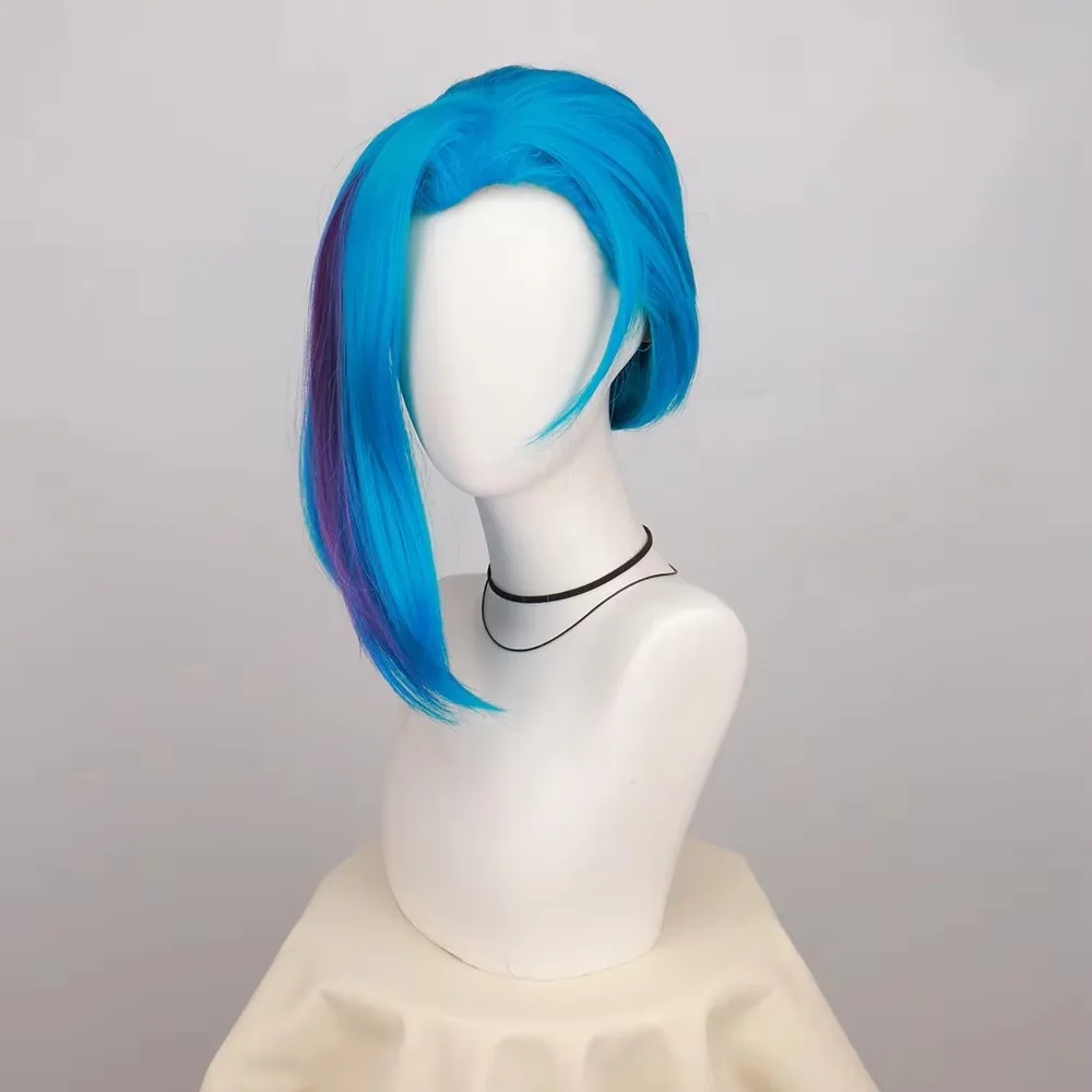 Cosplay Wig Long Braided Blue The Loose Cannon Wig with Blue Braid Heat Resistant Synthetic Hair Anime Wigs