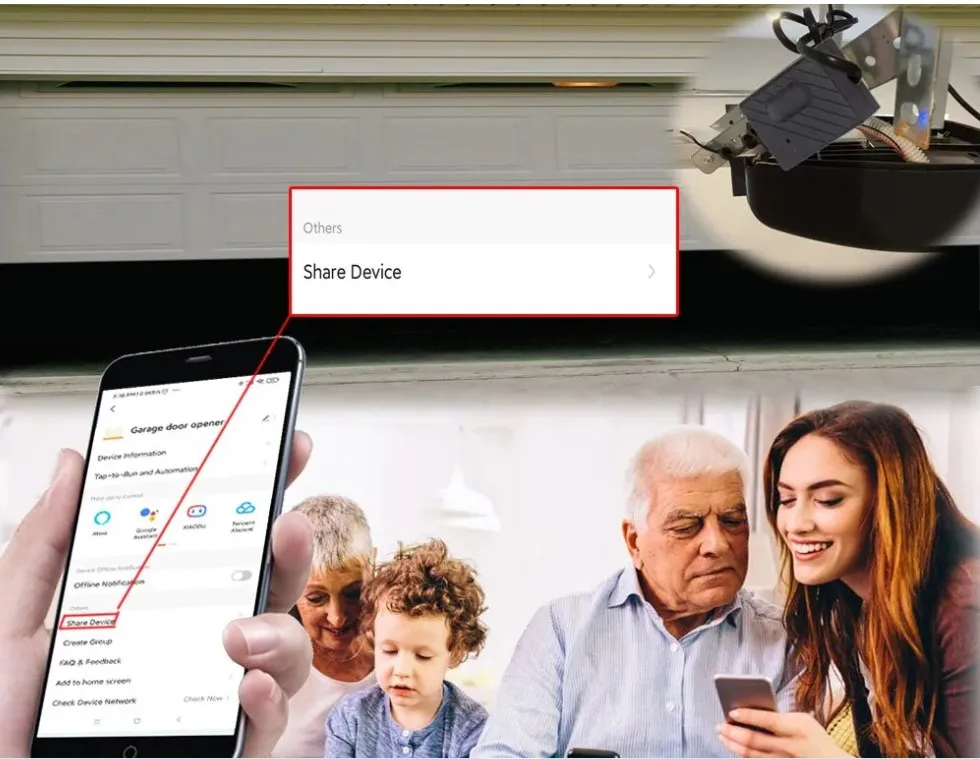 Smart Garage Door Opener DC5V Mobile Phone Remote Tuya Smart Life App Controller Support Alexa & Google Assistant No need Hub