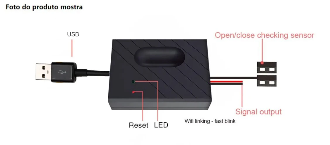 Smart Garage Door Opener DC5V Mobile Phone Remote Tuya Smart Life App Controller Support Alexa & Google Assistant No need Hub