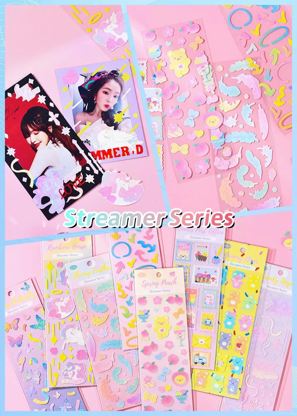 KPop Stickers Galore: The Ultimate Collection of Cute Aesthetic & Sparkly Korean Stickers for Toploader Deco Journaling & More
