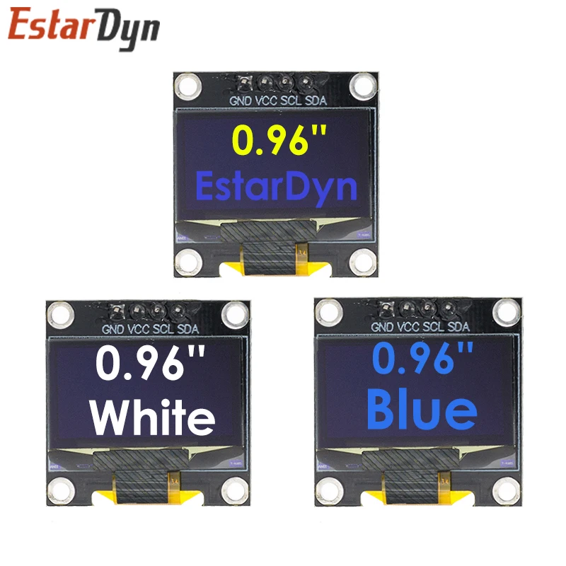 0.96 inch IIC SPI Serial 7/4Pin White/Blue/Yellow Blue/Yellow OLED Display Module SSD1306 12864 LCD Screen Board for Arduino
