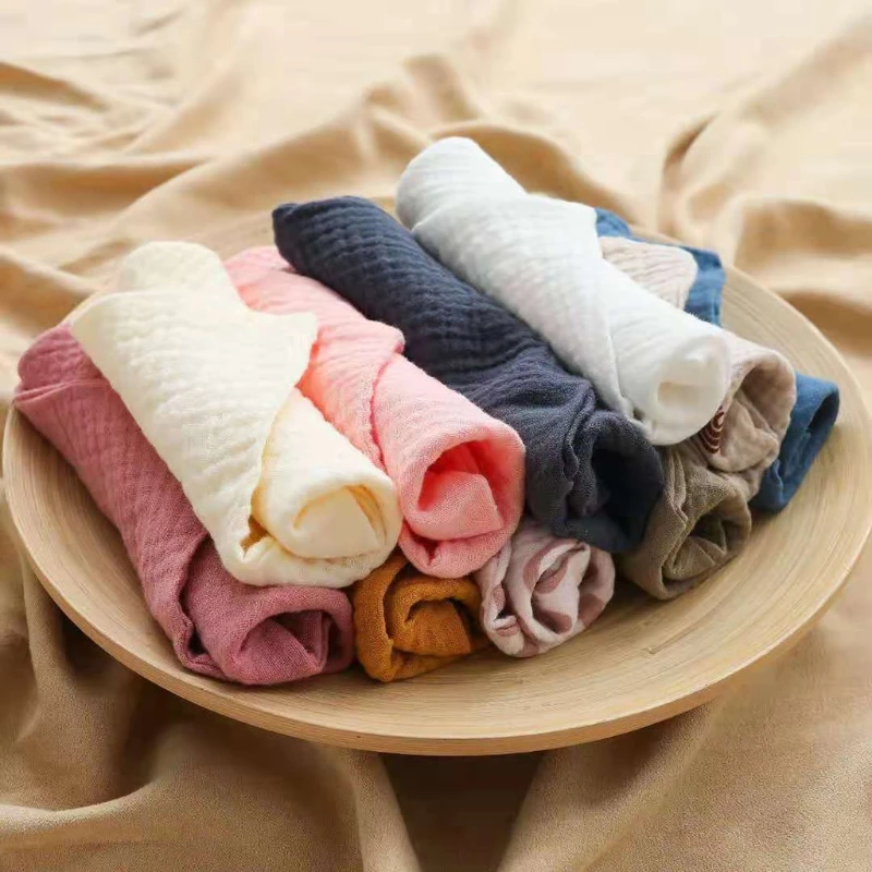 5 PcsWashcloth FaceclothInfant Wash Hand Face Wipes Baby Cotton Square Towels Handkerchief Muslin Cloth Feeding Bib