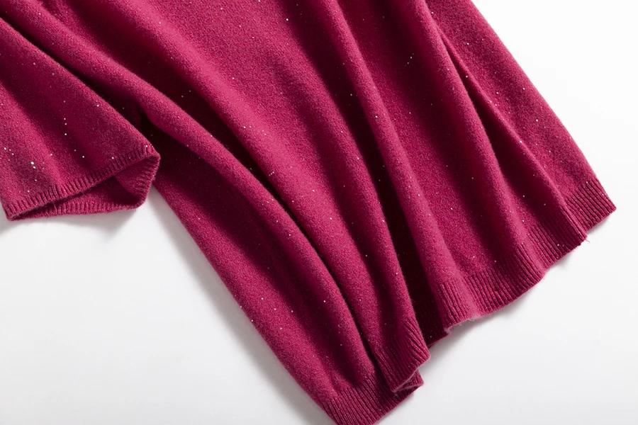 SuyaDream, 100%Merino Wool Pullovers for Woman, Round Neck, Short Sleeved Sweaters, 2025 Fall Winter Soft Warm Top, Pink, Olive