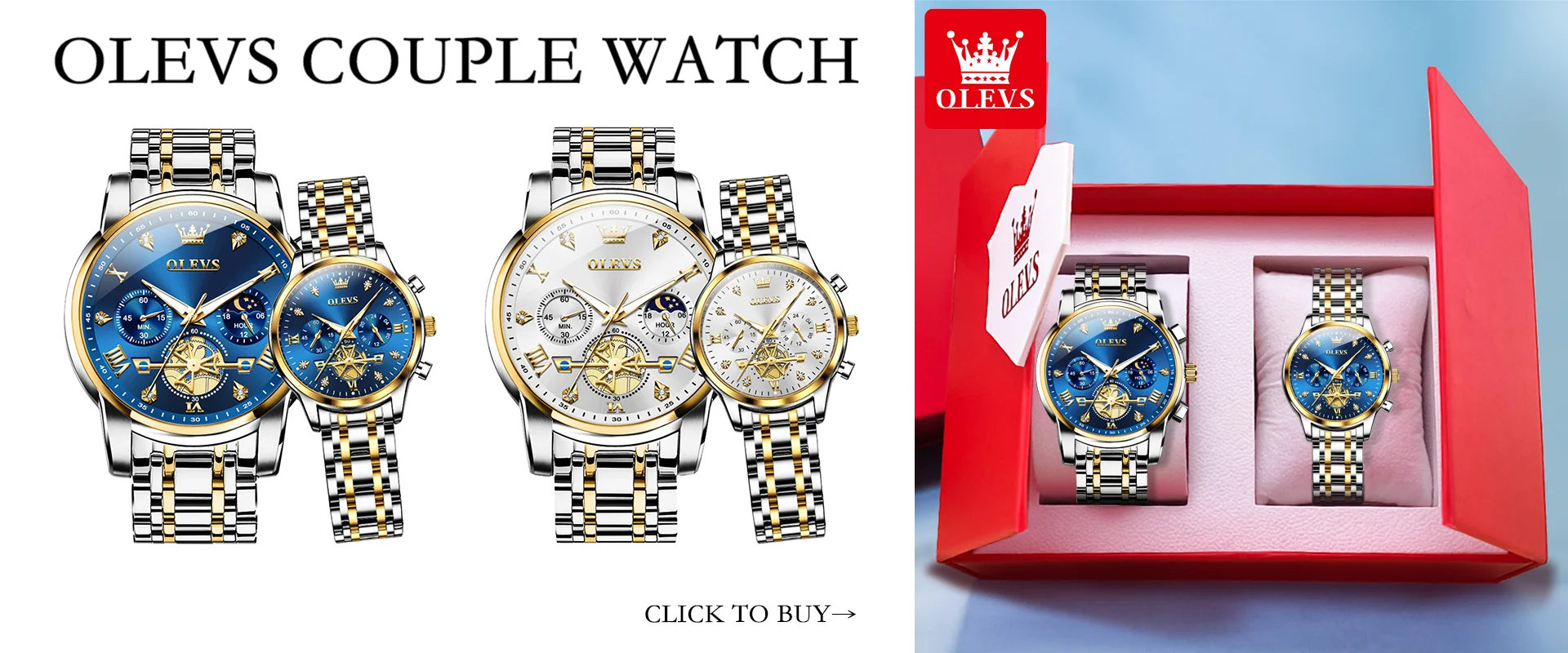 OLEVS Men's Watches Classic Multifunctional Flywheel Chronograph Original Quartz Wristwatch Moon Phase 24 Hour Waterproof Reloj