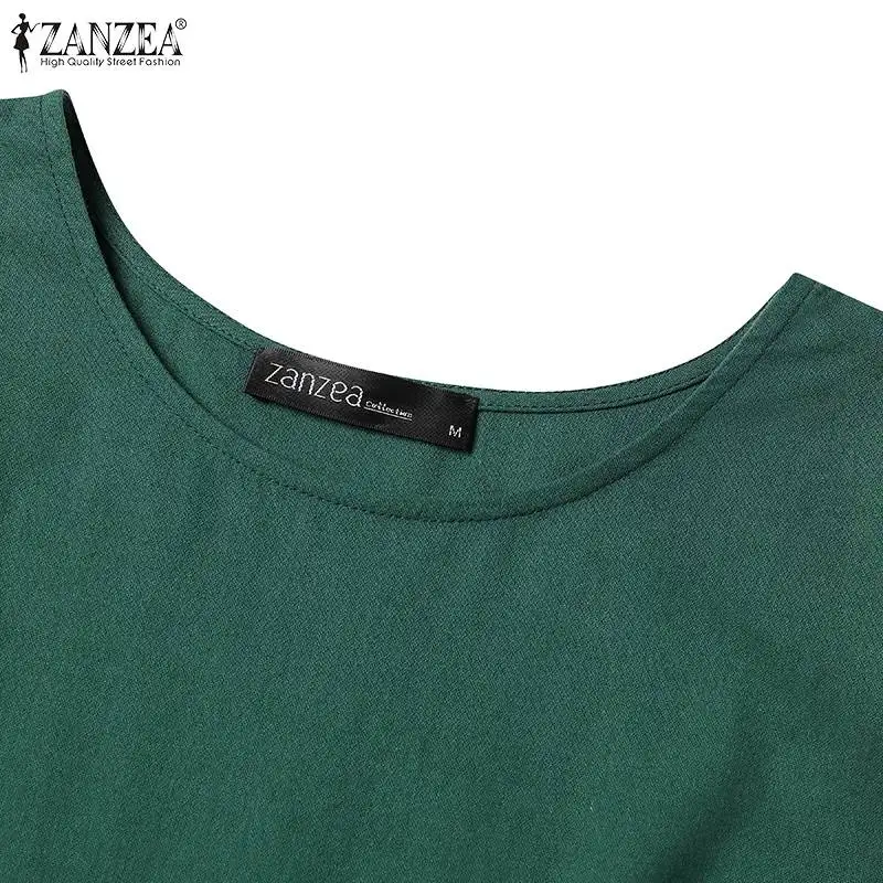 2023 Women Dress Summer ZANZEA Female Sleeveless Loose Mini Dress Office Cotton Party Streetwear Dress Casual Vestidos Sundress