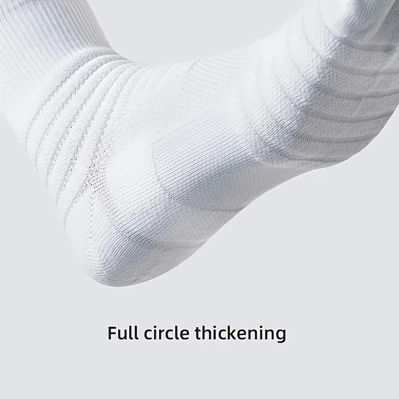 3 Pairs Men's Comfort Fit Cushion Performance Athletic Crew Socks For Outdoor Sports