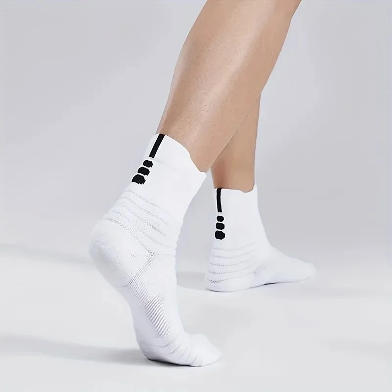 3 Pairs Men's Comfort Fit Cushion Performance Athletic Crew Socks For Outdoor Sports