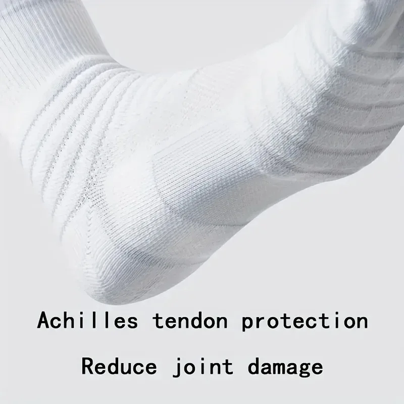 3 Pairs Men's Comfort Fit Cushion Performance Athletic Crew Socks For Outdoor Sports