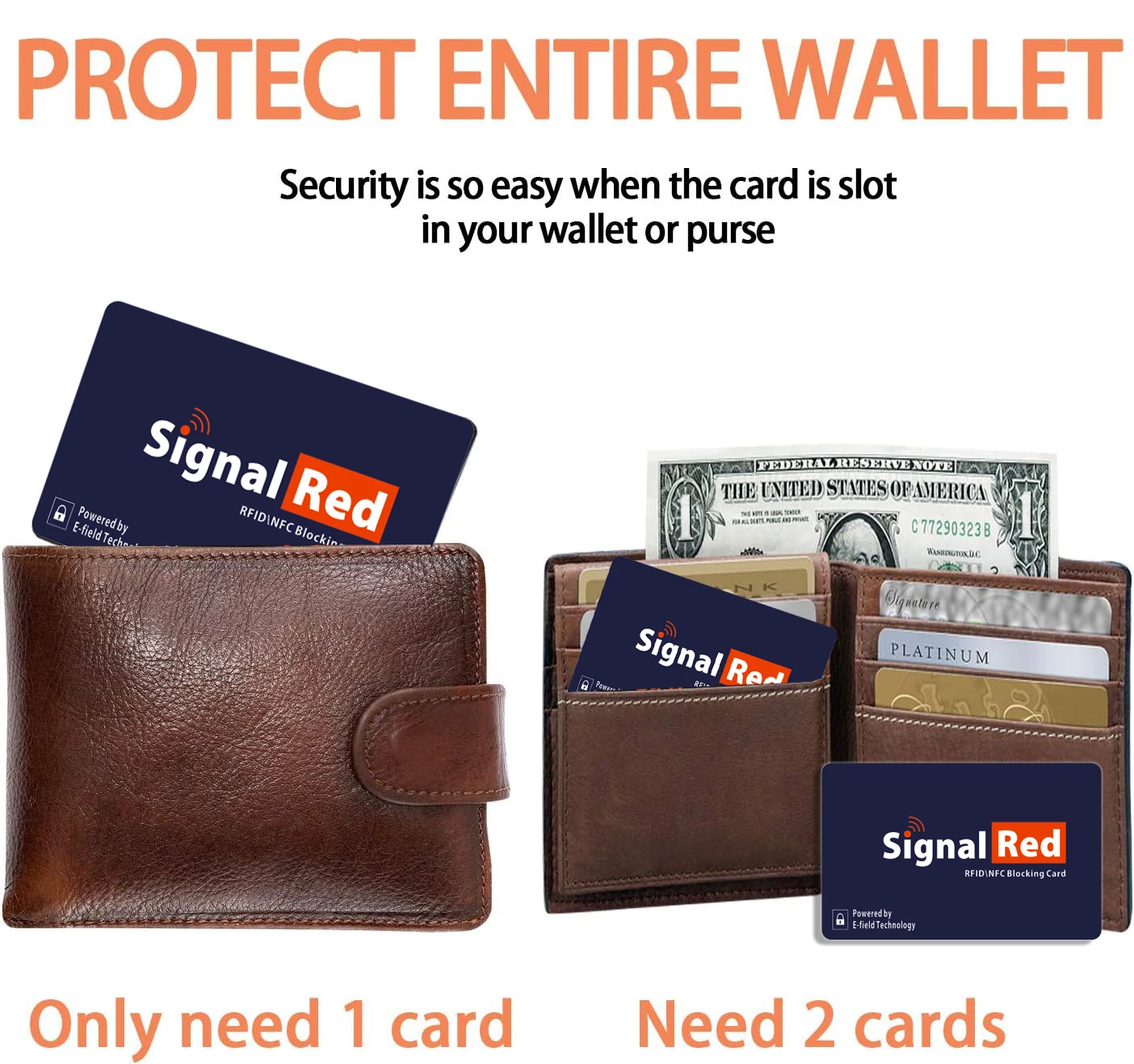 Protect Entire Wallet RFID Blocking NFC Signals Shield Secure for Credit Cards and Passports Protector Card Protector Blocker