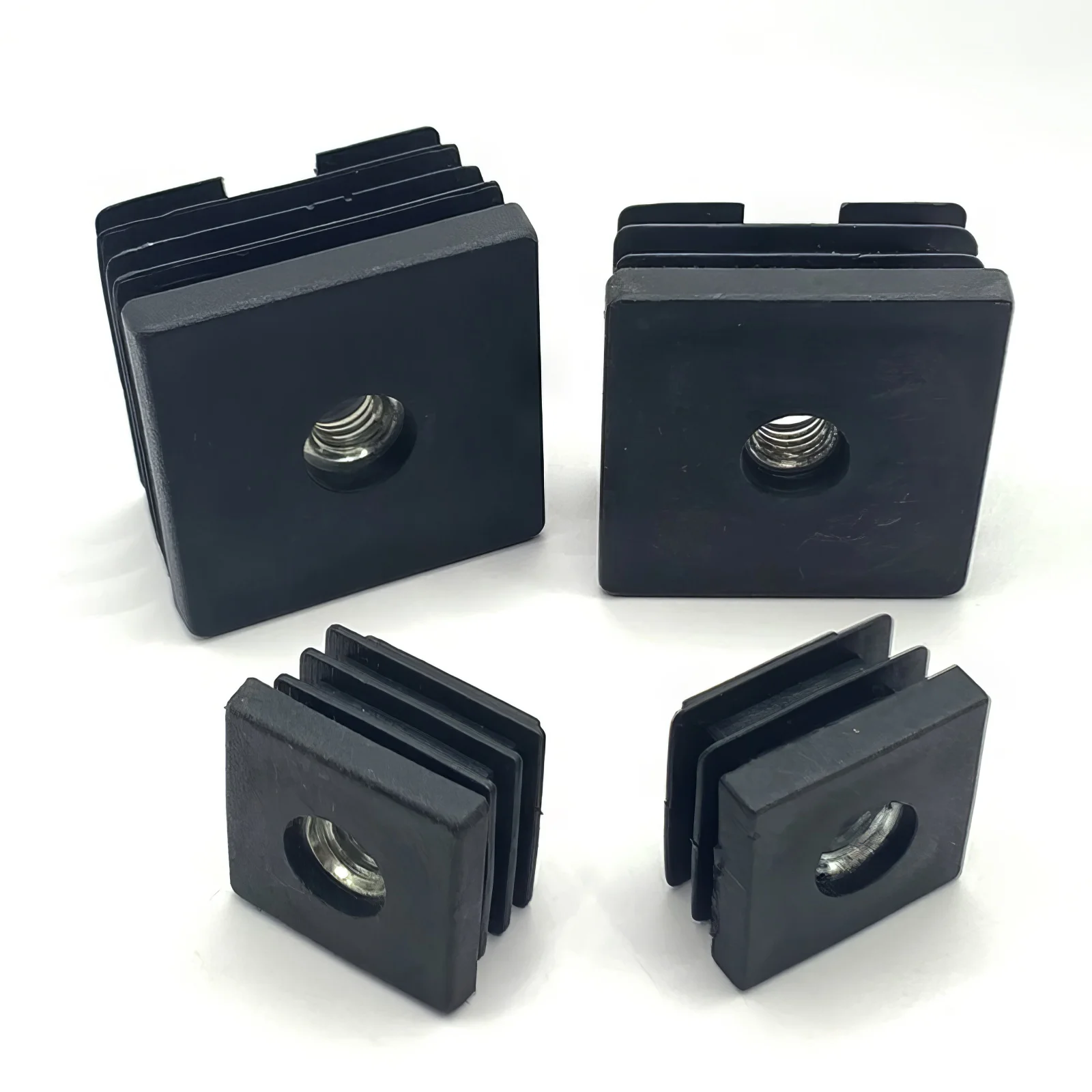 10 or 5pcs M5 M6 M8 Plastic Square Pipe Plugs with Nut Hole Blanking End Inserts Caps Pipe Cover Furniture Leg Feet Tube Plug