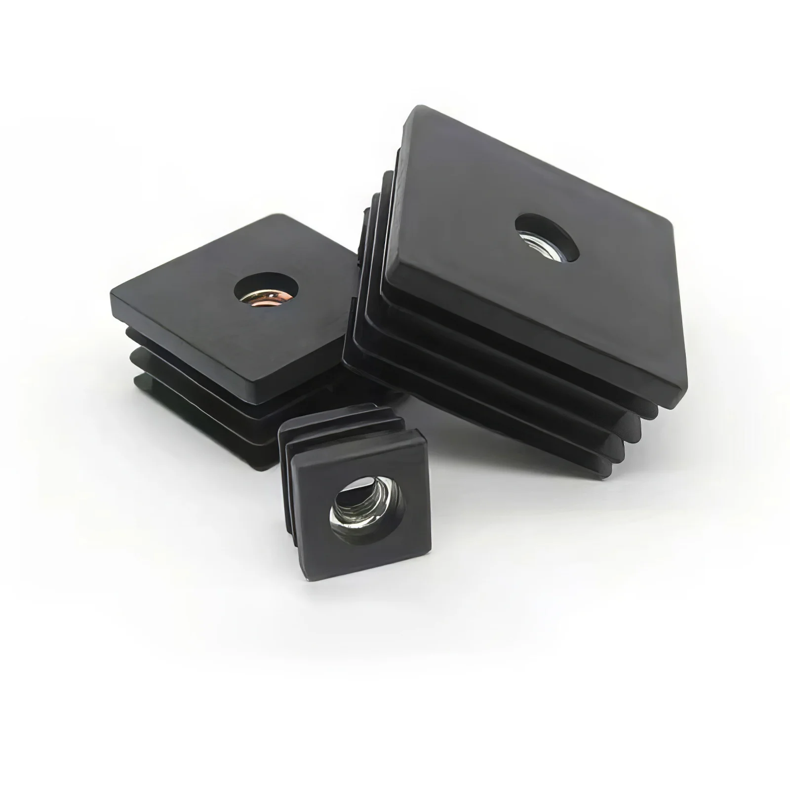 10 or 5pcs M5 M6 M8 Plastic Square Pipe Plugs with Nut Hole Blanking End Inserts Caps Pipe Cover Furniture Leg Feet Tube Plug